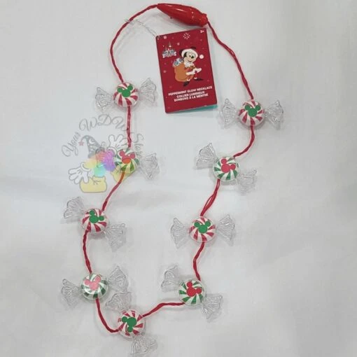 Disney Glow Necklace - Mickey Mouse Peppermint Glow Necklace
